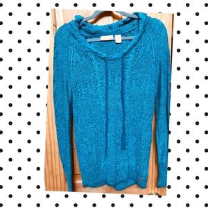 DKNY JNS Teal Sweater with hood Large